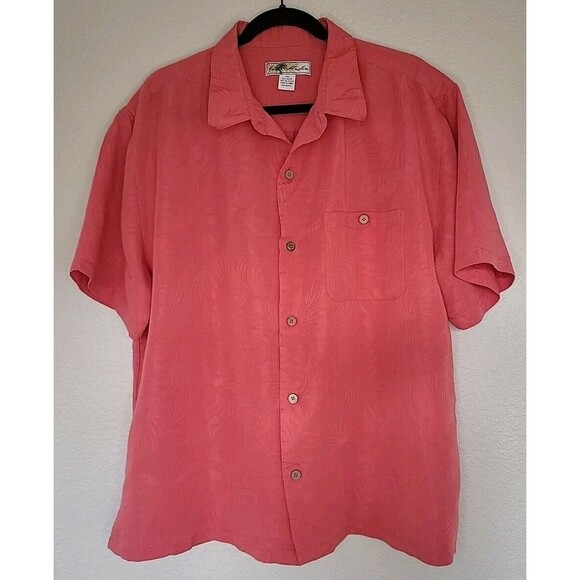 Joe Marlin Men Hawaiian Shirt Size XXL Coral Short Sleeve Tropical Resort Wear - Picture 1 of 9